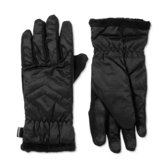 Isotoner Signature Insulated Water Repellent Quilted Gloves, Black, Small/Medium - Picture 1 of 1